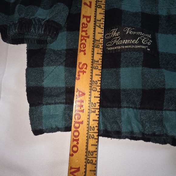 Vermont Flannel Company Button Pullover Green/black Plaid Kids 10-12 100% Cotton - Picture 5 of 6